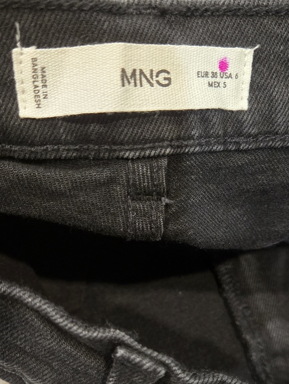 MWT MNG Jeans Collections Flare Color Black Size 38 - Picture 12 of 14